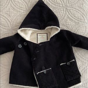 Hanna Anderson corduroy fleece lined jacket black
